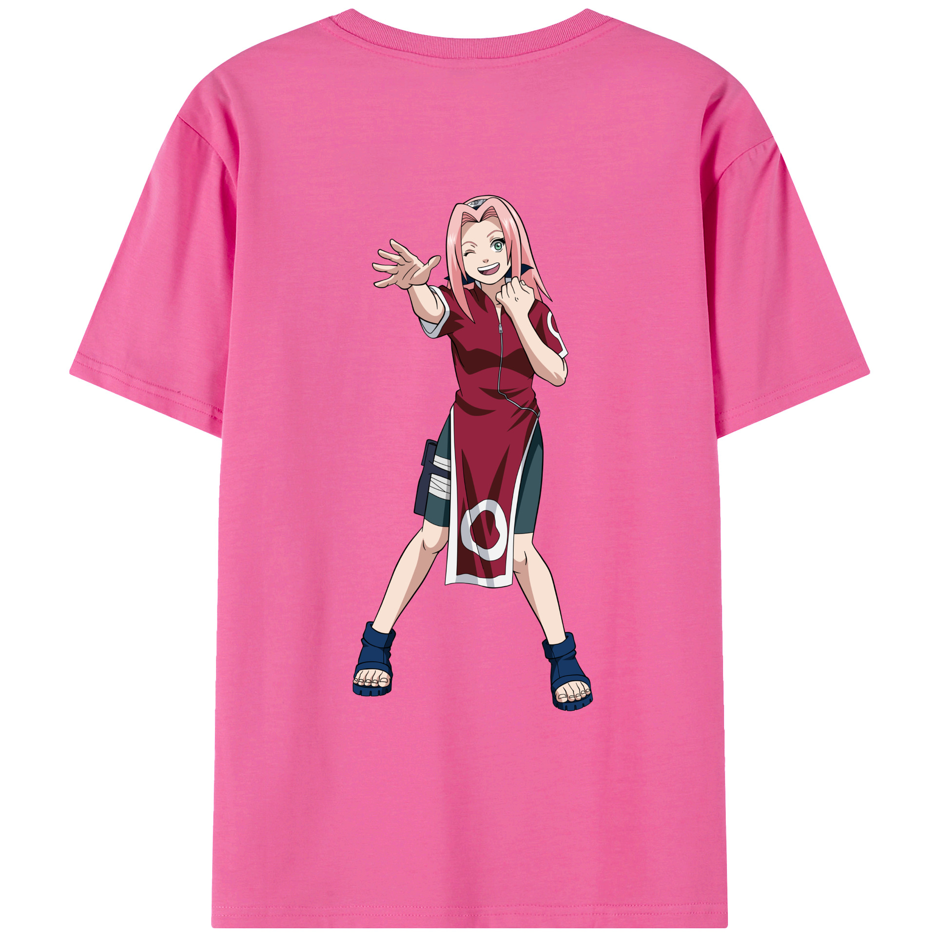 （画像用） NARUTO -ナルト- 春野サクラ Haruno Sakura レディース半袖Tシャツ(バックプリント)